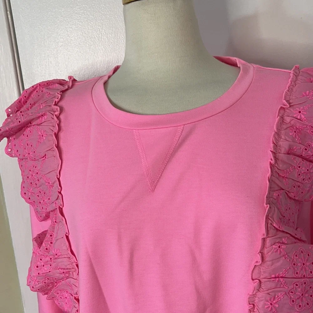 Sweatshirt - Lilly Pulitzer Deva Sweatshirt- pink shandy LP28 - Picture 7 of 11